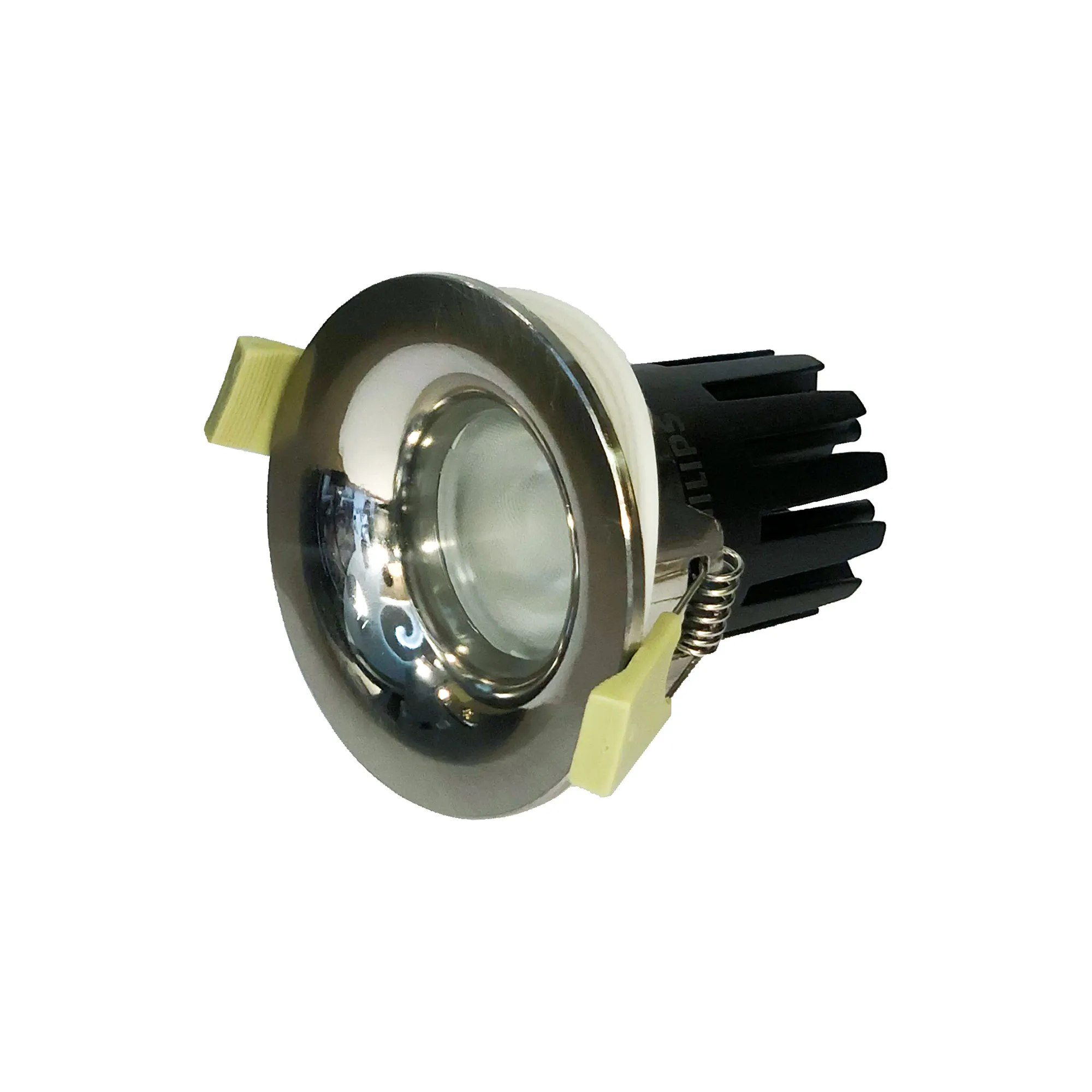 DM202675  Bruve 15 Powered by Philips 15W 1350lm 3000K 24° Engine, 350mA,Satin Nickel,Fixed Recessed Round Spotlight,Inner Glass Cover,IP65.